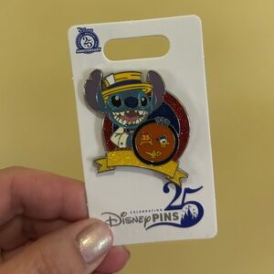 2025 Disney Parks 25th Anniversary Pin Trading Stitch Pin Board OE Pin